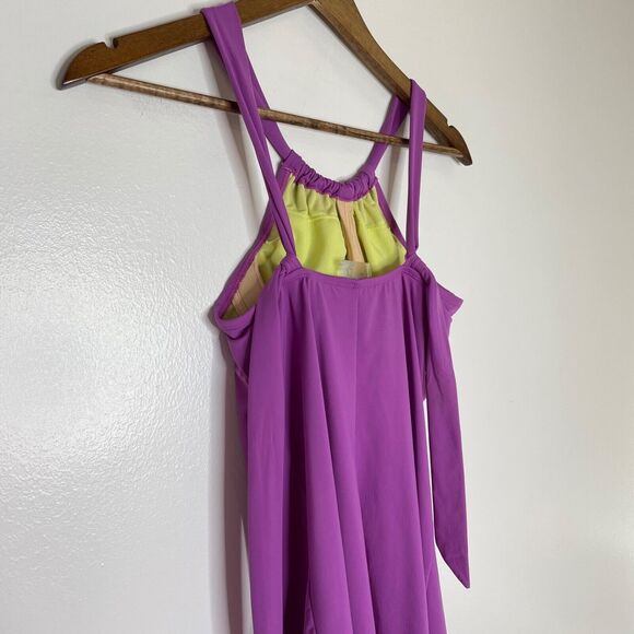 Athleta Purple Nylon Spandex Sleeveless Halter Maxi Dress Size XXS Women’s - Picture 7 of 8